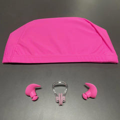 Adults Swimming Kit: Cap, Nose Clip, Ear Plugs
