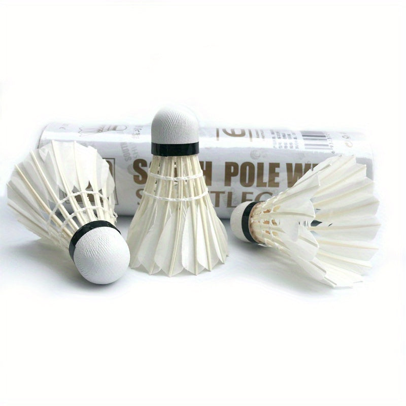 3pcs Goose Feather Badminton Shuttlecocks for Training and Entertainment