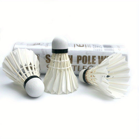 3pcs Goose Feather Badminton Shuttlecocks for Training and Entertainment