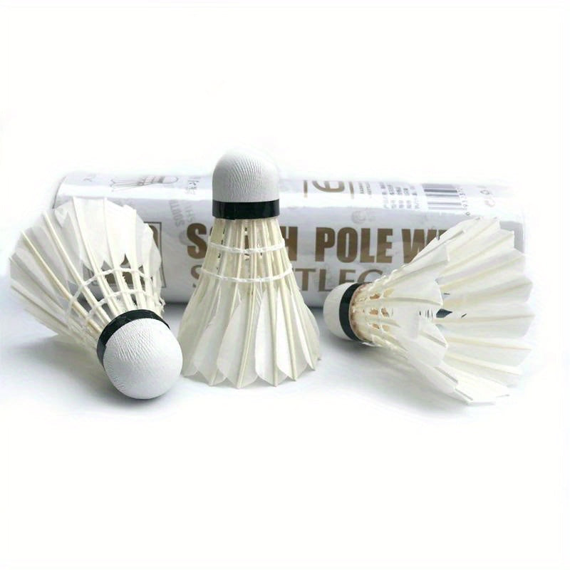3pcs Goose Feather Badminton Shuttlecocks for Training and Entertainment