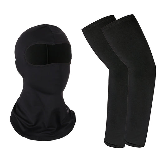 Camouflage Balaclava & Arm Sleeves Set for Outdoor Sports