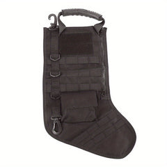 Christmas Stocking Bag Molle Pouch Zip Pocket Backpack Hanging Pouch