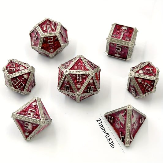 7pcs Wizard Metal Solid Dice sided Dice Outdoor Board Game Entertainment