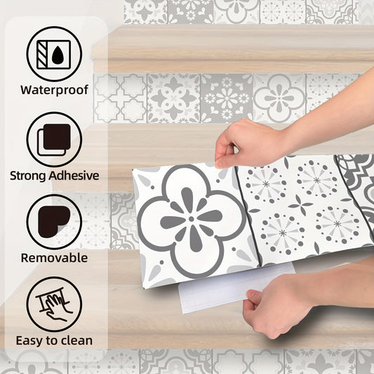 Moroccan Pattern Stair Sticker Self-adhesive Waterproof Wall Sticker