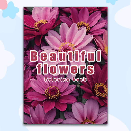 Flowers Adult Coloring Book Pink & Purple Floral Perfect Gift Holidays Birthdays