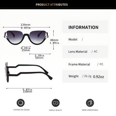 Y2K Cat Eye Frame Glass Women Half Rim Eyeglass Frame