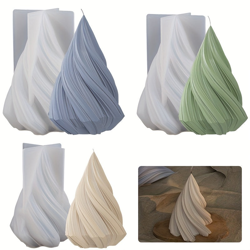 Resin Cone Candle Silicone Casting Mold Ornaments Plaster Spiral Mold