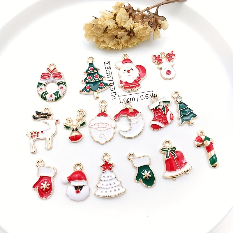 Christmas Snowman Hat Santa Claus Alloy Pendant DIY Accessories