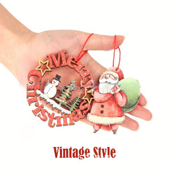 12pcs Christmas Wooden Decoration Pendant Party Supplies