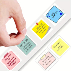 500pcs Inspirational Quote Sticky Notes 8 Styles Self Adhesive Square Stickers