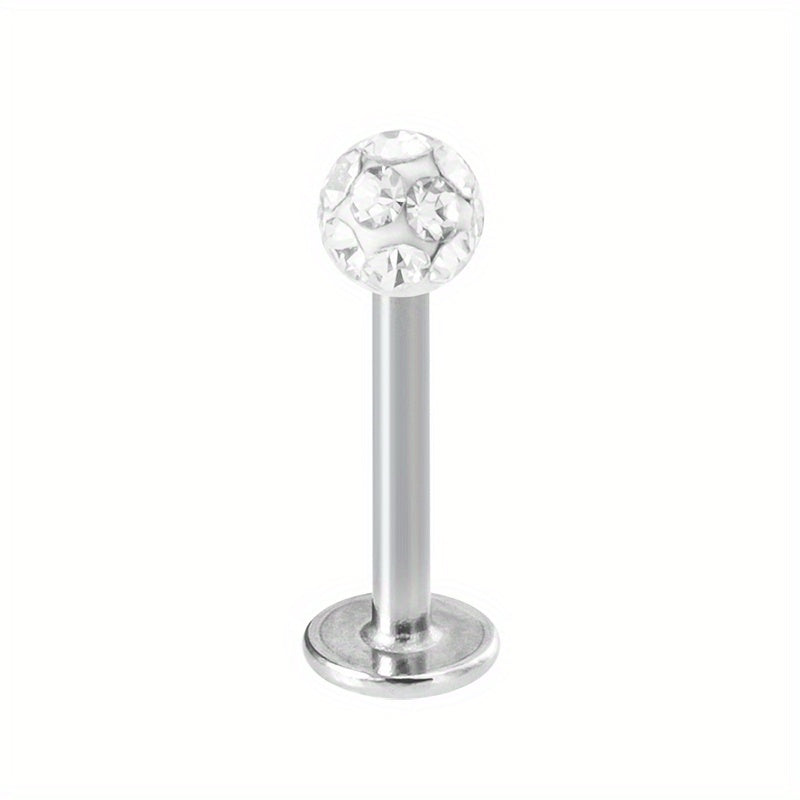 8mm Crystal Stud Lip Ring Rhinestones Cartilage Piercing Body Jewelry