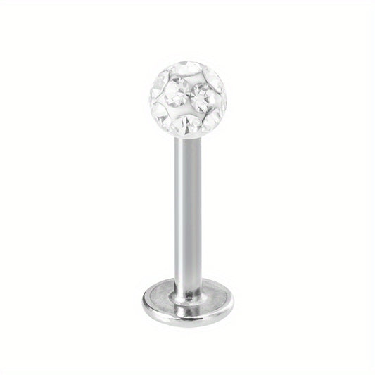 8mm Crystal Stud Lip Ring Rhinestones Cartilage Piercing Body Jewelry