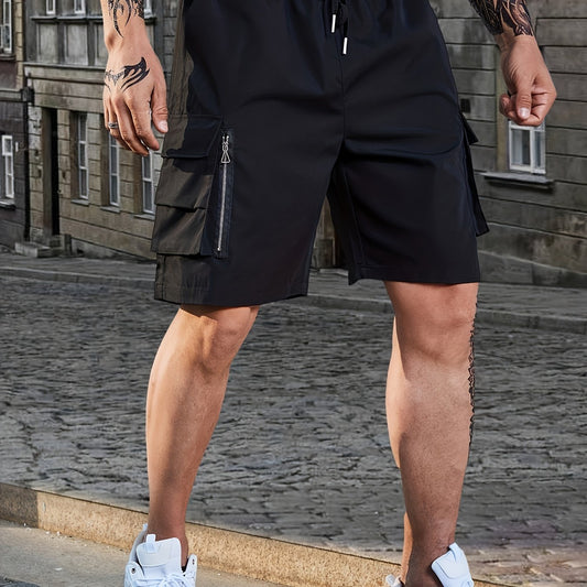 Men's Casual Pocket Waist Drawstring Cargo Shorts For Summer
