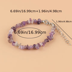 Natural Stone Bracelet Crystal Healing Chip Chain Bracelets