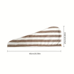Microfiber Hair Towel Soft Drying Cap Striped Absorbent Quick Wrap Long Hair