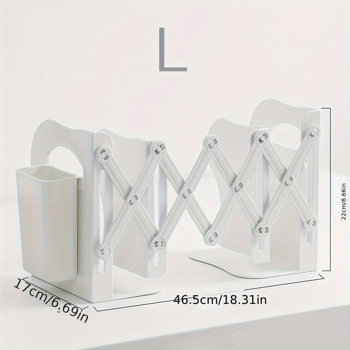 Retractable Book Stand With Pen Holder Desktop Book Storage Rack