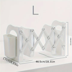 Retractable Book Stand With Pen Holder Desktop Book Storage Rack