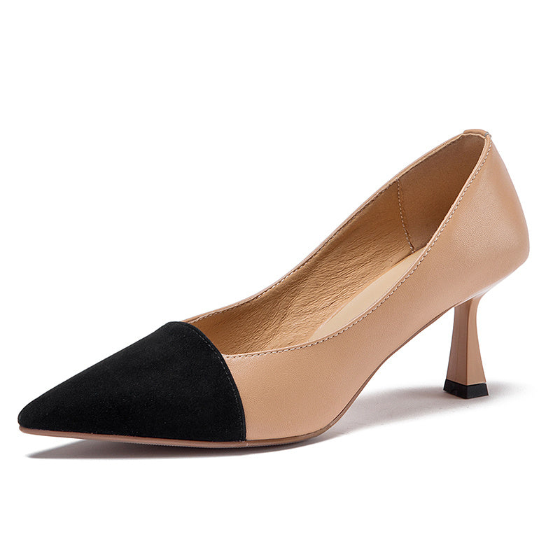 Pointed Toe Pumps Pyramid Heeled Slip On High Heels Working Footwear