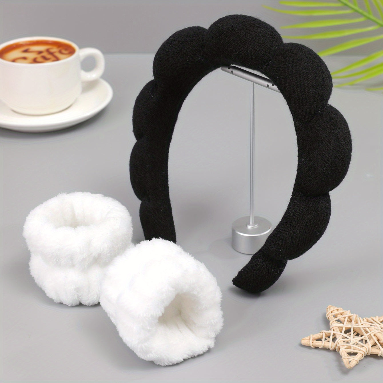 Makeup Headband Hair Band for Washing Face Spa Skincare Elastic Soft Flannel