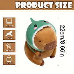Anime Style Capybara Plush Toy with Headbands Dark Brown