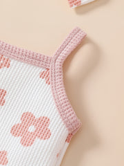 3pcs Baby Girls Floral Onesie & Shorts Set