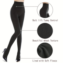Solid Elastic Tights Opaque High Waist Slim Leggings Women's Stockings