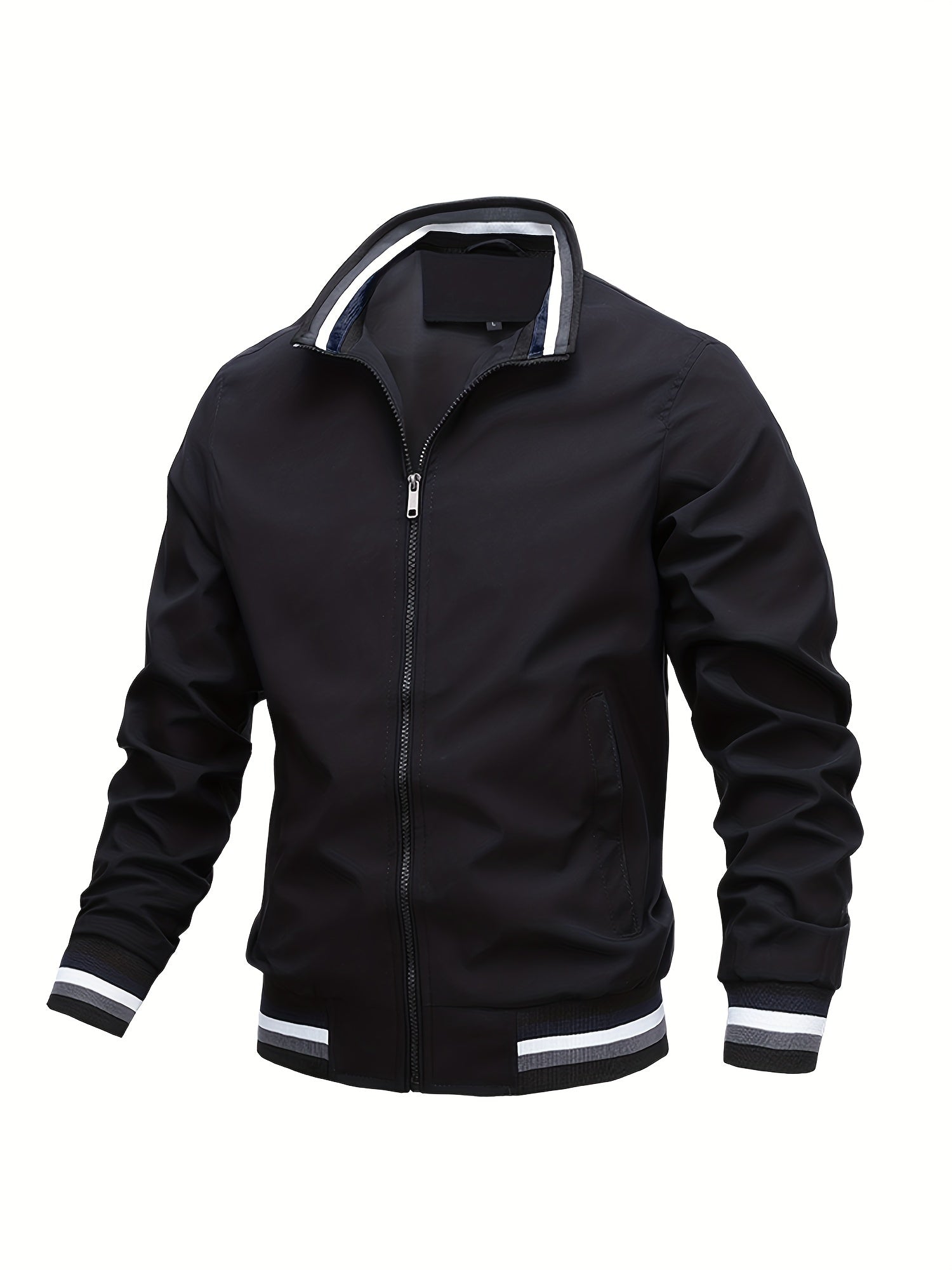 Men's Zipper Long Sleeve Stand Collar Jackets