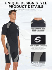 Men's 3mm Neoprene Diving Short Suit Anti Jellyfish Wetsuit