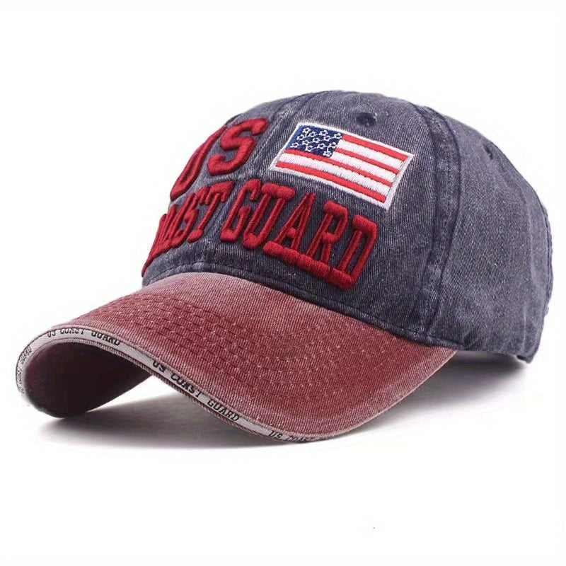 Embroidered Sandwich Brim Baseball Cap All Match Casual Peaked Cap Washed