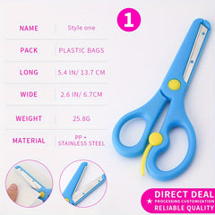 Round Head Office Paper Cutting Tool Stainless Steel Scissors