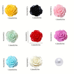 28pcs Colorful Pearl & Flower Shoe Charms for Clogs DIY Accessory