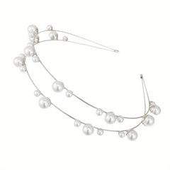 Metal Hair Band Faux Pearl Bridal Headband