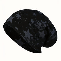 Unisex Double Layer Thin Beanie Hat with Pentagram Pattern