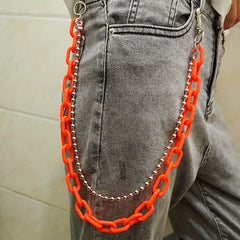 Fluorescent Acrylic Chain Jeans Metal Chain Hip Hop Chain Pendant