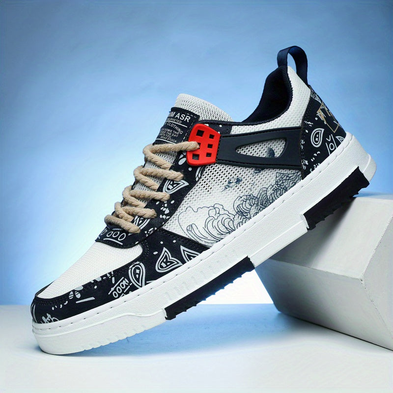 Men's Graffiti Skate Shoes Wear resistant Non Slip Casual Shoes For Youth