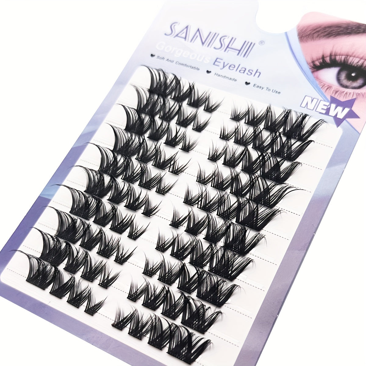 Cat Eye Lashes Natural DIY Eyelash Extensions Kit D Curling Volume Individual Ey