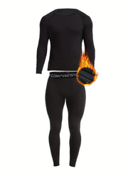 Men's Thermal Compression Shirt & Leggings, Quick Dry & High Stretch