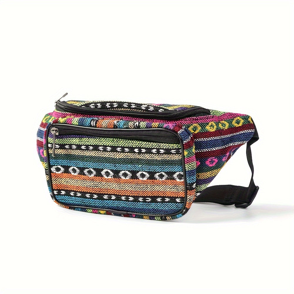 Ethnic Style Fabric Fanny Pack Women's Geo Pattern Waist Bag