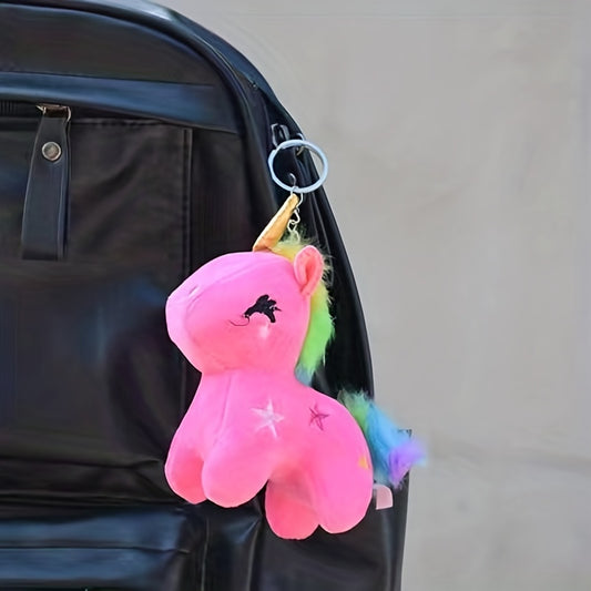 Rainbow Unicorn Doll Plush Toy Key Chain Ornament