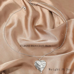Feather Heart Letter Heart Necklace Women's Fine Jewelry
