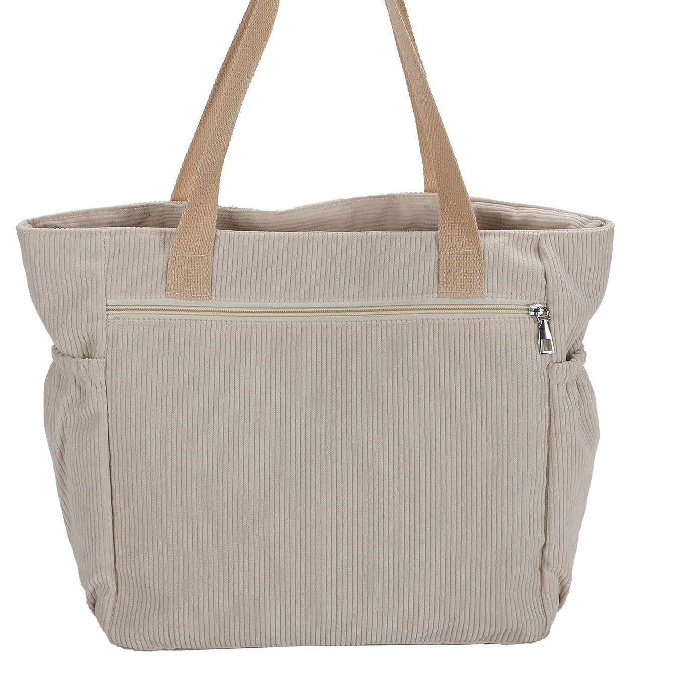 Corduroy Tote Bag Large Capacity Lightweight Shoulder Shopper Bag