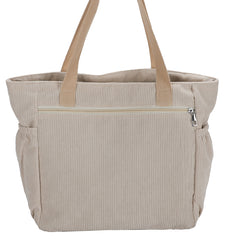 Corduroy Tote Bag Large Capacity Lightweight Shoulder Shopper Bag