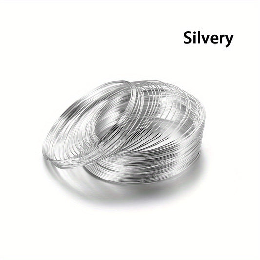 100 Loops Pack Diameter Silver Memory Beading Steel Wire For DIY Jewelry
