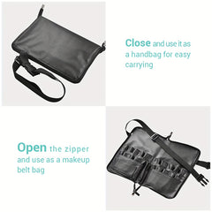 Makeup Brush Bag Waist Pack with Multiple Pockets