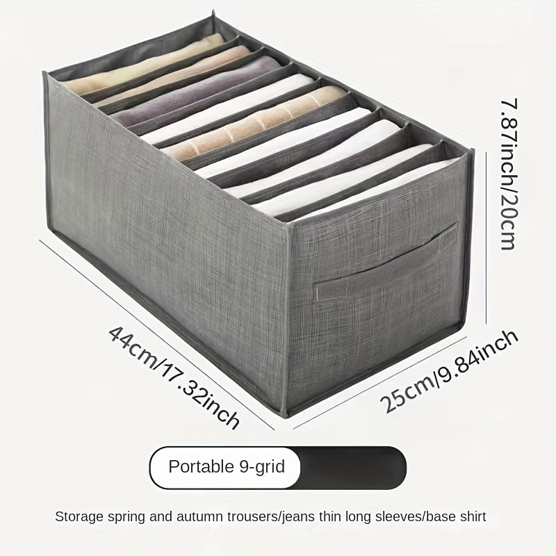 Gray Clothes Storage Box with Divided Components