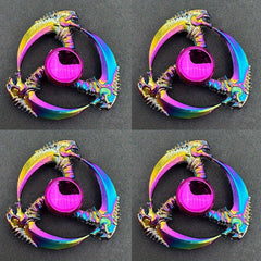 Colorful Sickle Shaped Metal Spinner Toy for Kids