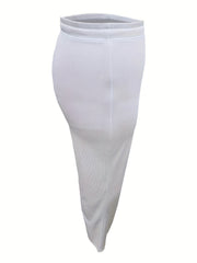  Ribbed Drawstring Straight Leg Trousers
