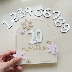 Wooden Milestone Birth Sign Photography Milestone Card