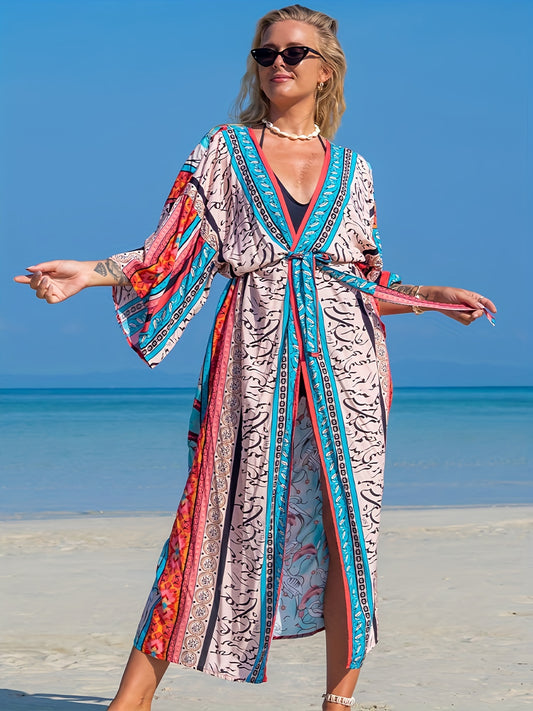  Tribal Print Long Sleeve Cardigan