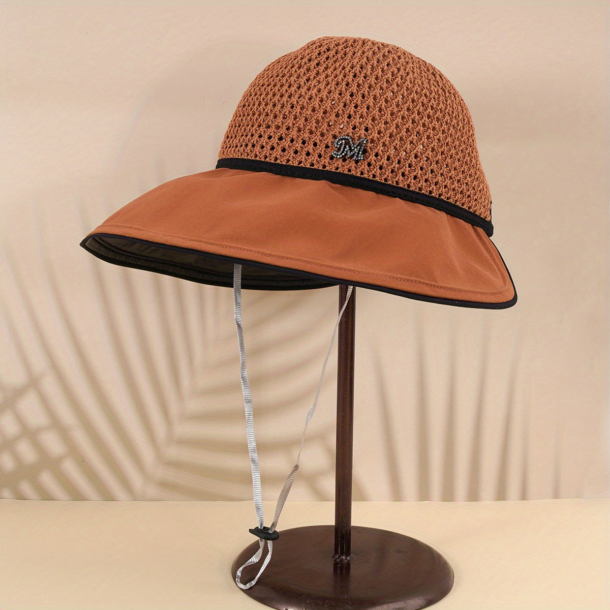 Wide Brim Breathable Sun Hat Stylish Block Hollow Crochet Bucket Hats